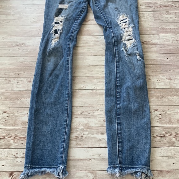 J Brand Maria High Waisted Diversion Destruct Distressed Raw Hem Skinny Jeans - Picture 7 of 16